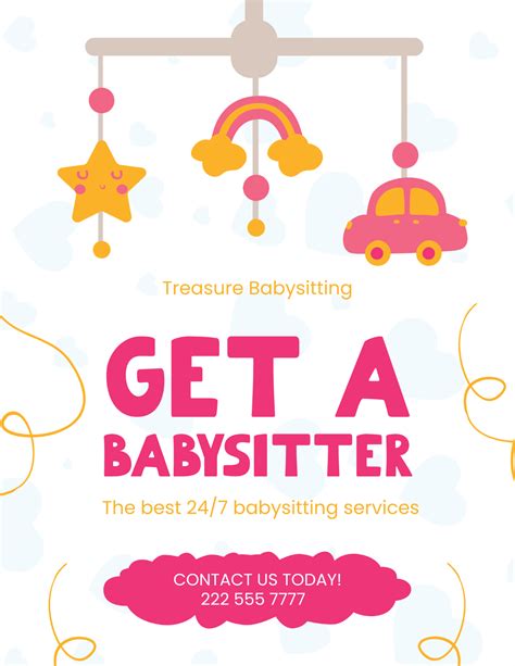 Blank Babysitting Flyer Template